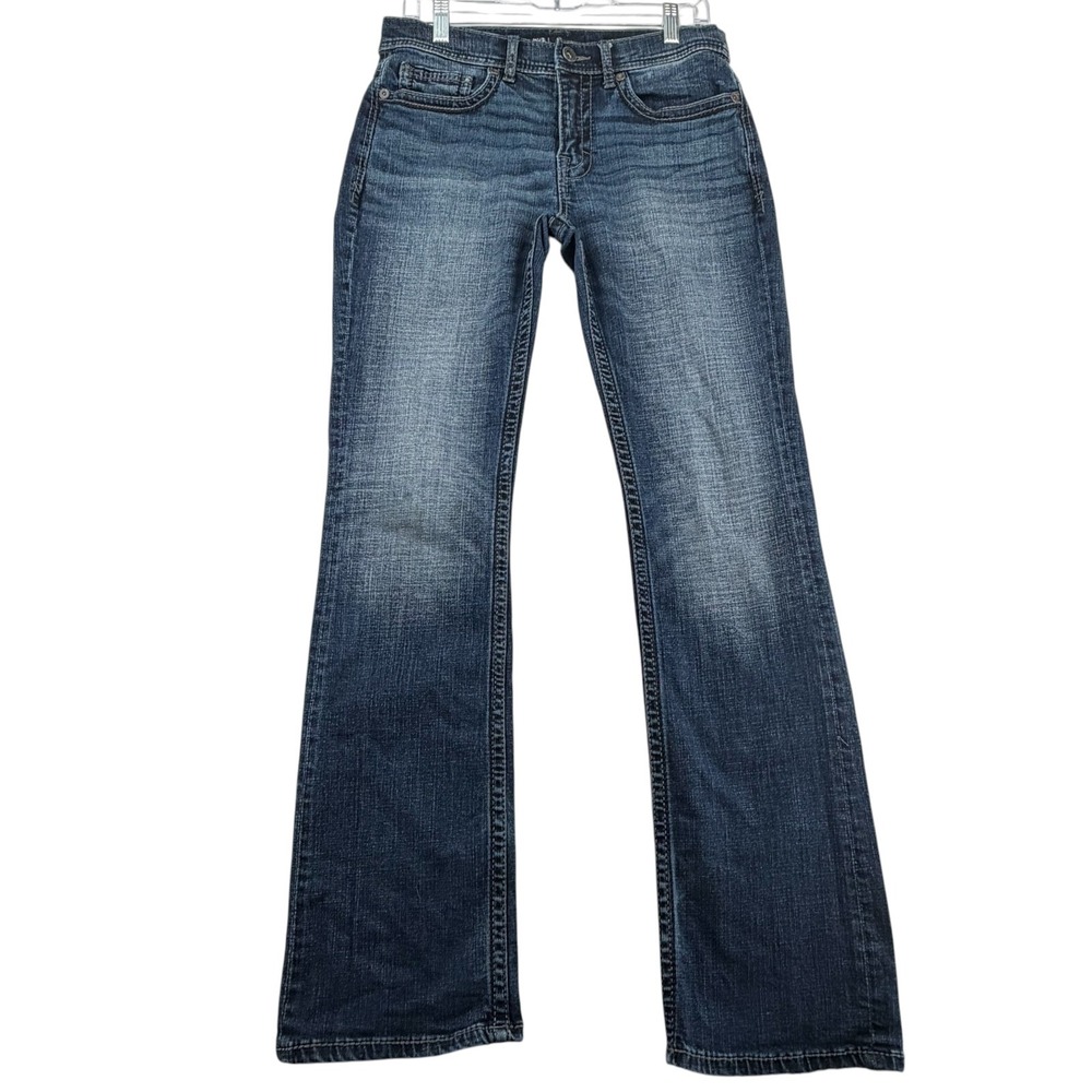 BKE Aiden Bootcut Jeans Mens 30x32 Dark Wash Denim Stretch Western Buckle Cowboy